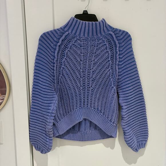 Free People Blue Sweetheart Sweater Sz XS - Picture 2 of 9